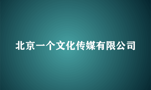 北京一个文化传媒有限公司