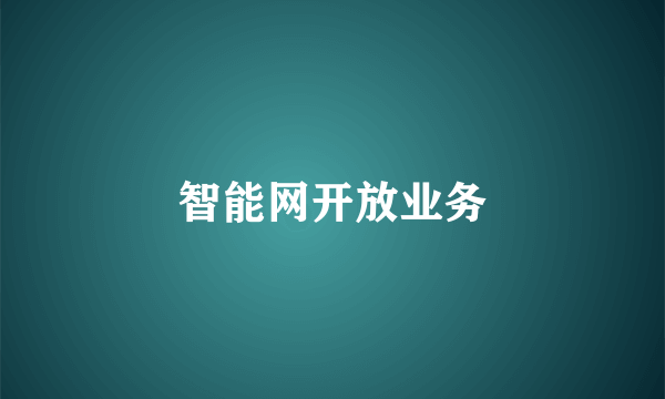 智能网开放业务
