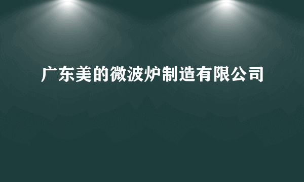 广东美的微波炉制造有限公司