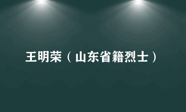 王明荣（山东省籍烈士）