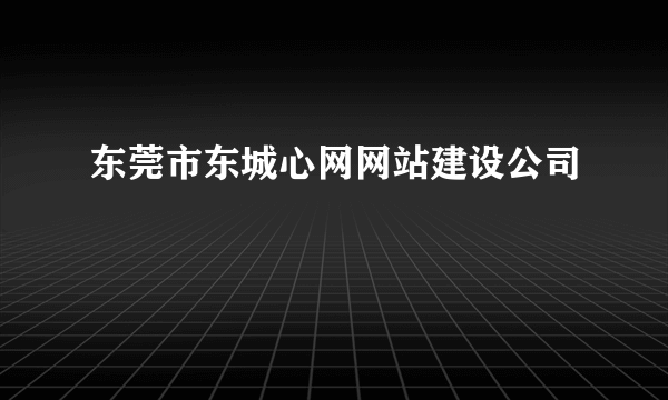 东莞市东城心网网站建设公司