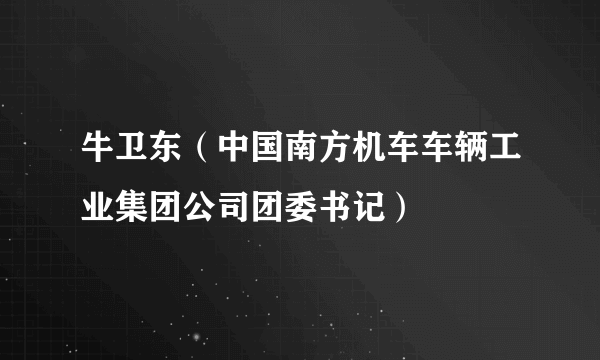 牛卫东（中国南方机车车辆工业集团公司团委书记）