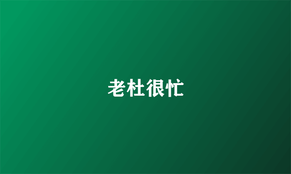 老杜很忙