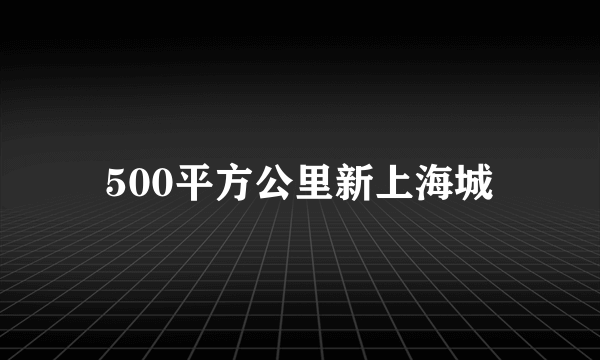 500平方公里新上海城