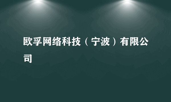 欧孚网络科技（宁波）有限公司