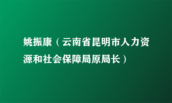 姚振康（云南省昆明市人力资源和社会保障局原局长）