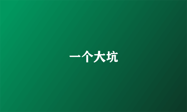 一个大坑