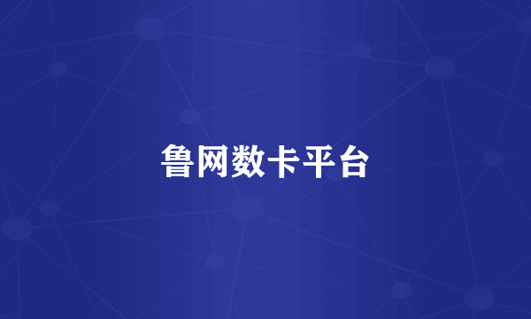 鲁网数卡平台