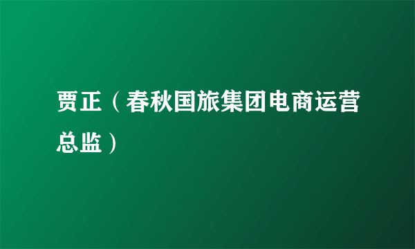 贾正（春秋国旅集团电商运营总监）