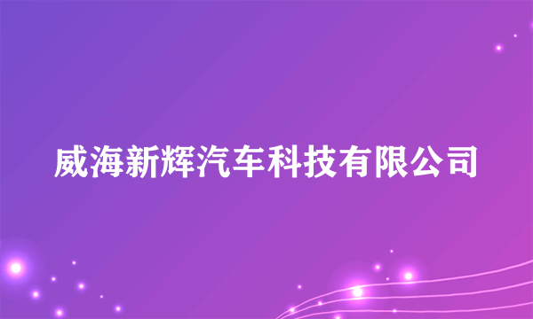 威海新辉汽车科技有限公司