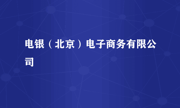 电银（北京）电子商务有限公司