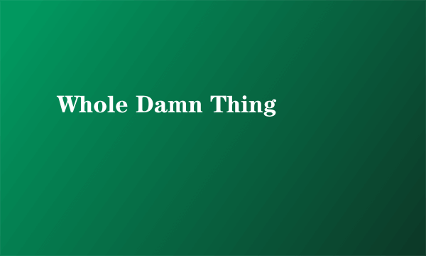 Whole Damn Thing