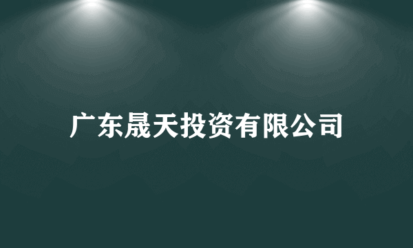 广东晟天投资有限公司