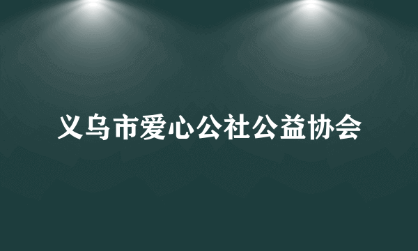 义乌市爱心公社公益协会