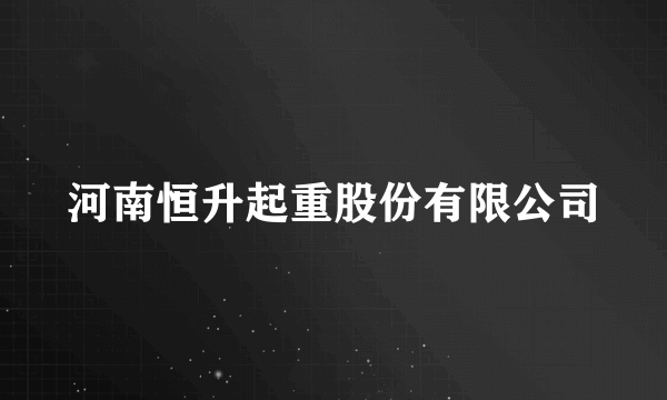 河南恒升起重股份有限公司