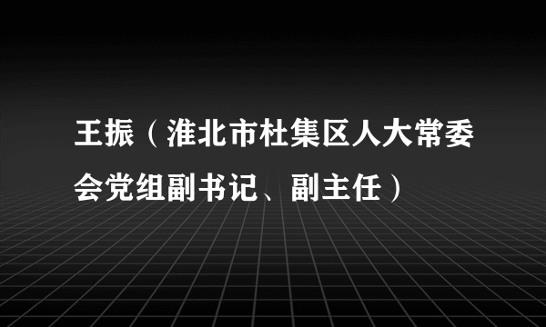 王振（淮北市杜集区人大常委会党组副书记、副主任）