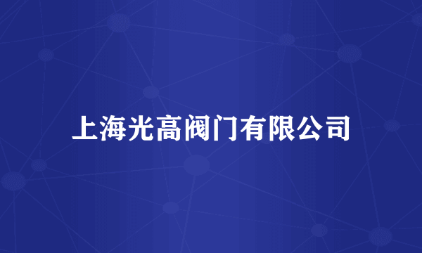 上海光高阀门有限公司