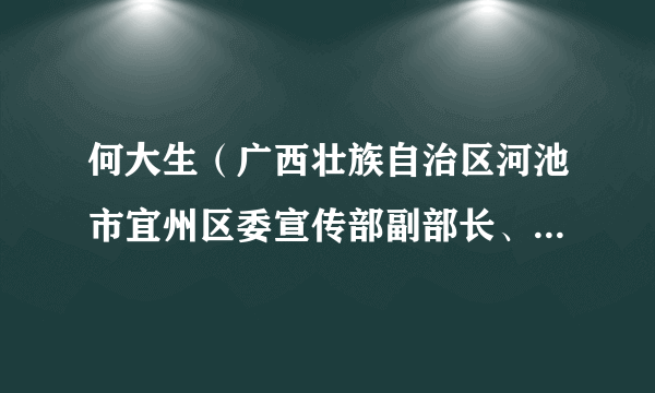 何大生（广西壮族自治区河池市宜州区委宣传部副部长、新闻出版局局长）