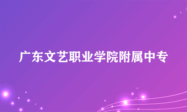 广东文艺职业学院附属中专