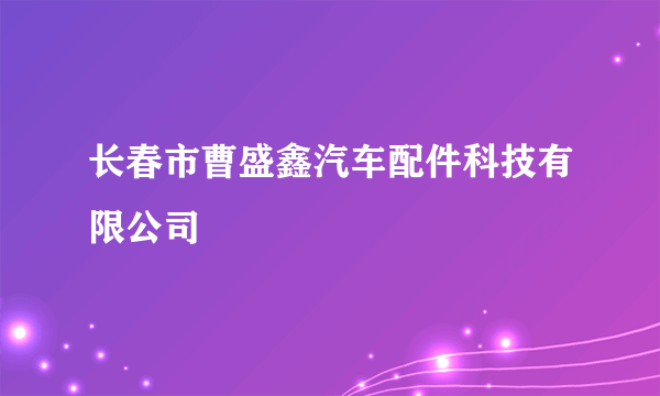 长春市曹盛鑫汽车配件科技有限公司