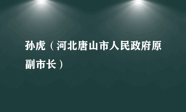 孙虎（河北唐山市人民政府原副市长）