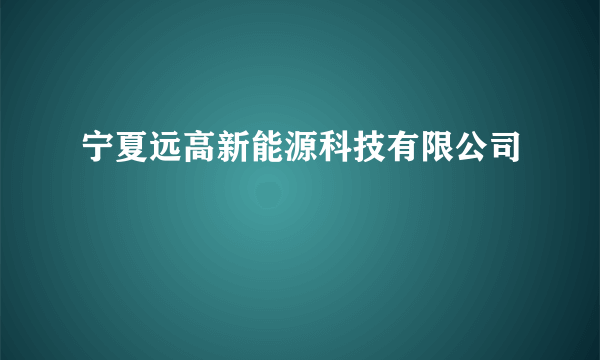 宁夏远高新能源科技有限公司