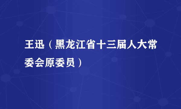 王迅（黑龙江省十三届人大常委会原委员）