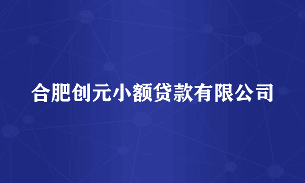 合肥创元小额贷款有限公司