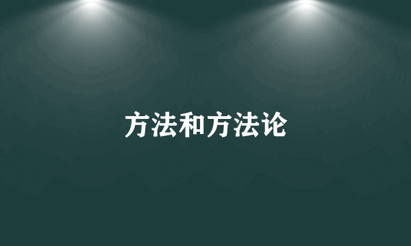 方法和方法论