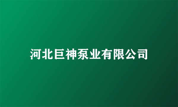 河北巨神泵业有限公司