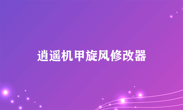 逍遥机甲旋风修改器