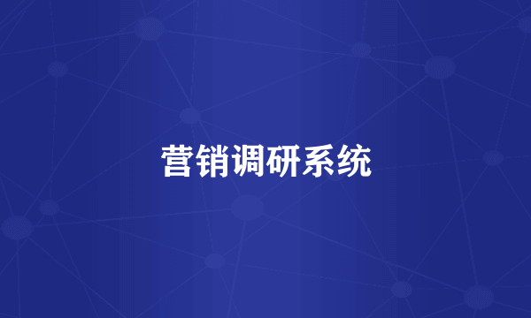 营销调研系统