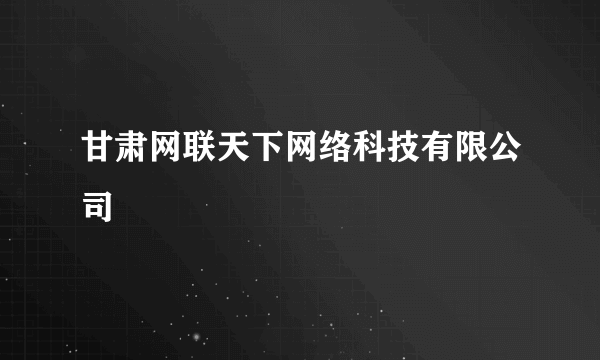 甘肃网联天下网络科技有限公司