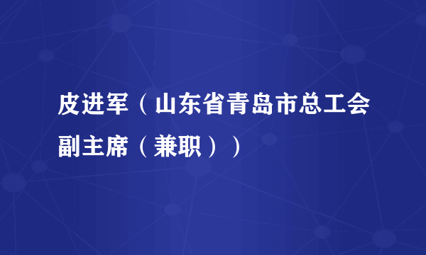 皮进军（山东省青岛市总工会副主席（兼职））