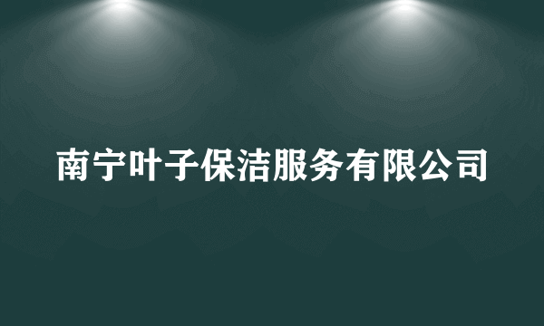 南宁叶子保洁服务有限公司