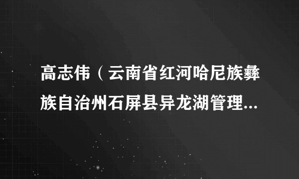 高志伟（云南省红河哈尼族彝族自治州石屏县异龙湖管理局综合执法大队大队长）