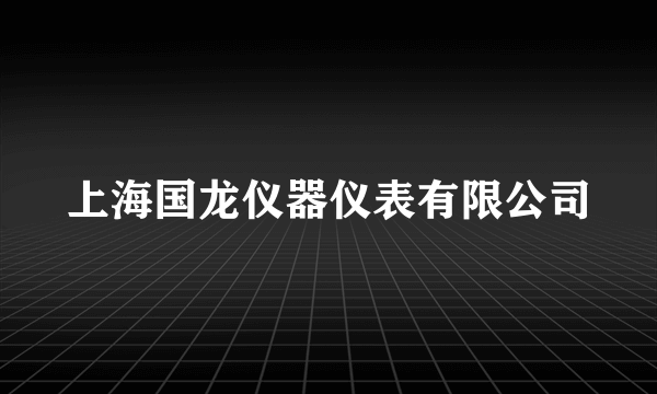 上海国龙仪器仪表有限公司