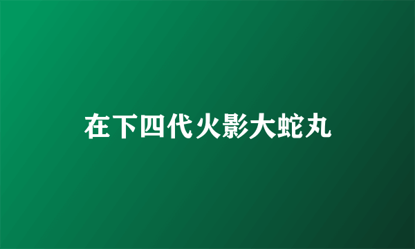 在下四代火影大蛇丸