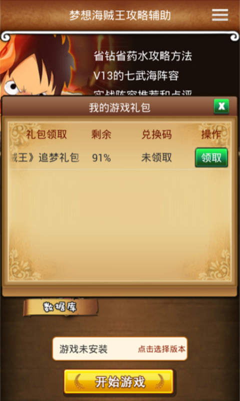 梦想海贼王攻略辅助