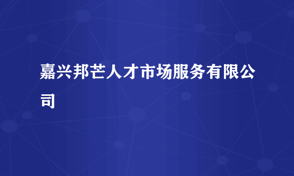嘉兴邦芒人才市场服务有限公司