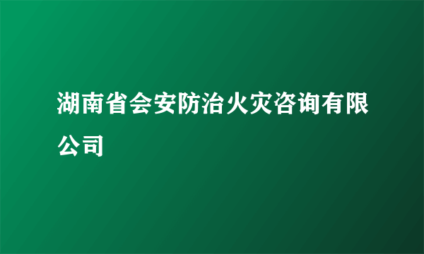湖南省会安防治火灾咨询有限公司