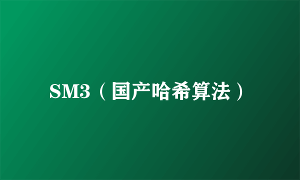 SM3（国产哈希算法）