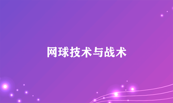网球技术与战术