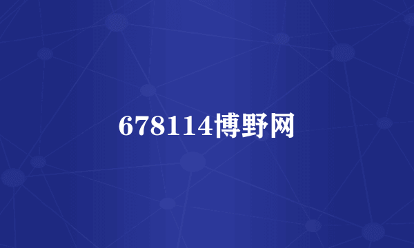 678114博野网