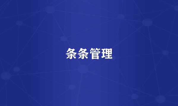 条条管理