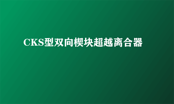 CKS型双向楔块超越离合器