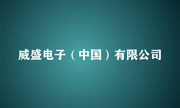 威盛电子（中国）有限公司