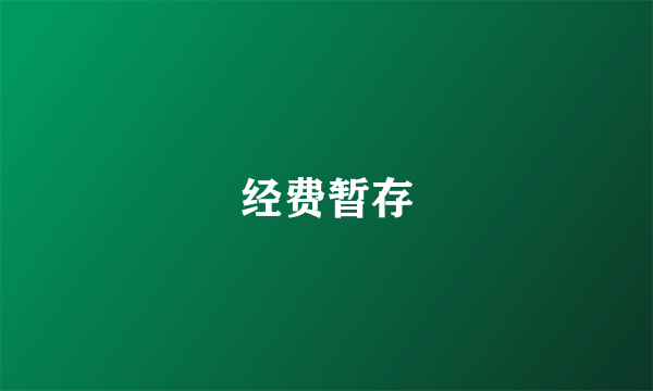 经费暂存