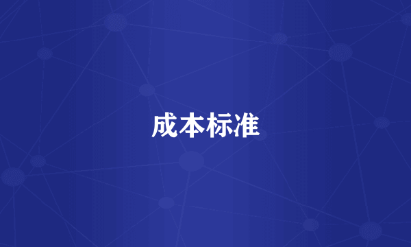成本标准