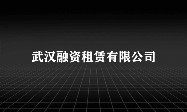 武汉融资租赁有限公司